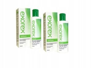 Exorex Lotion 500ml (2x250ml) - kosmetyczny płyn z 5% ekstraktem z dziegciu węglowego na łuszczycę